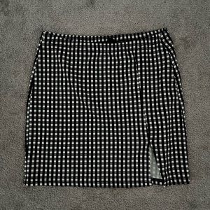Black and white checkered skirt
